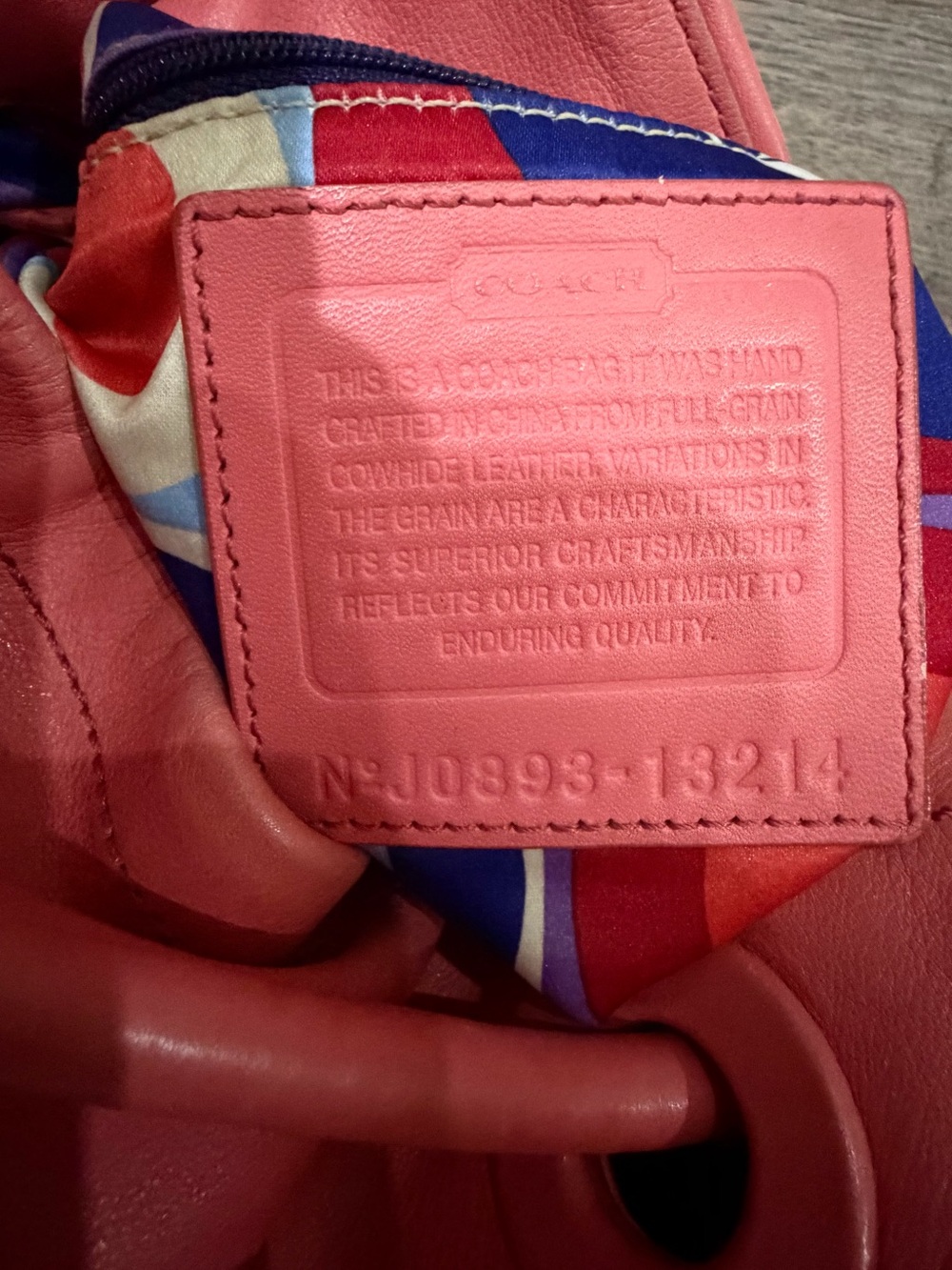 Coach Coral Pink Knotted Drawstring Hobo Bag - Picture 2 of 2